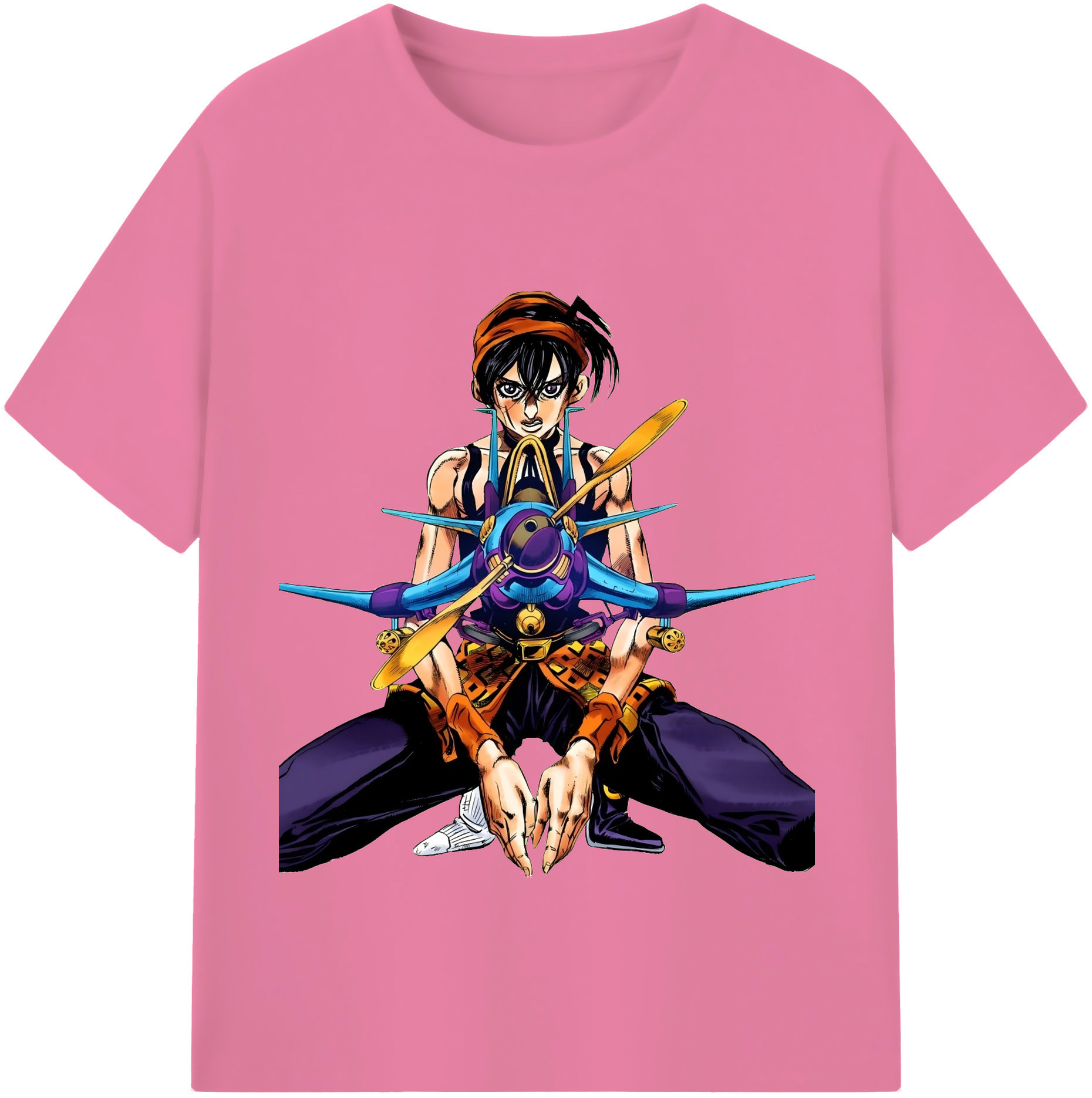 （画像用） ジョジョの奇妙な冒険 ナランチャ?ギルガ JoJo's Bizarre Adventure Narancia Ghirga 綿100％半袖Tシャツ（フロントプリント）
